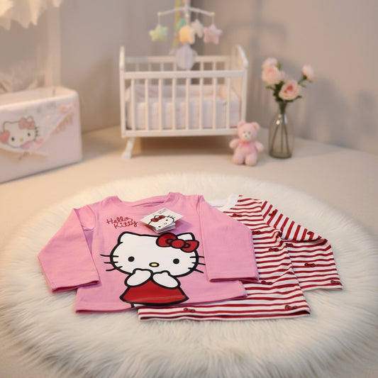 SET DE POLERAS ROJAS HELLO KITTY PARA BEBE