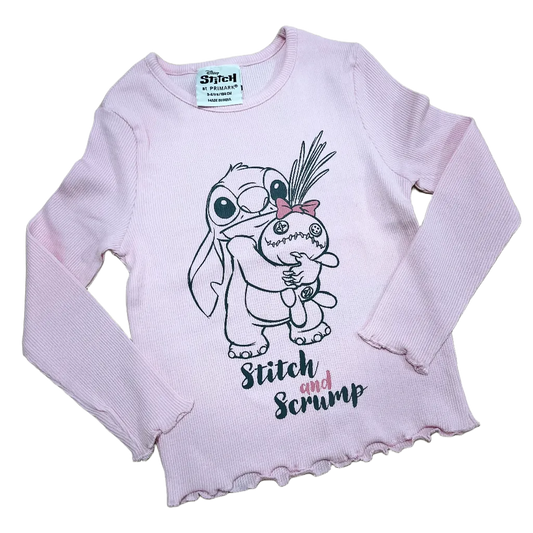 POLERA MANGA LARGA ROSADA STITICH