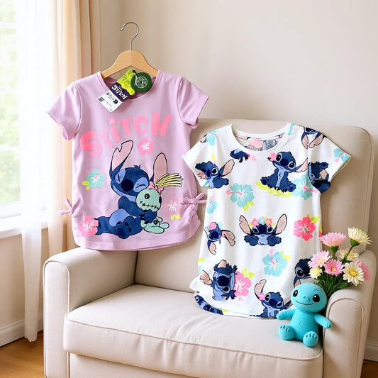 SET DE DOS POLERAS STITCH PARA NIÑAS