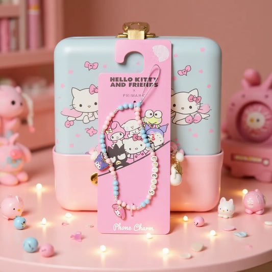 PHONE CHARM HELLO KITTY AND FRIENDS ROSADO